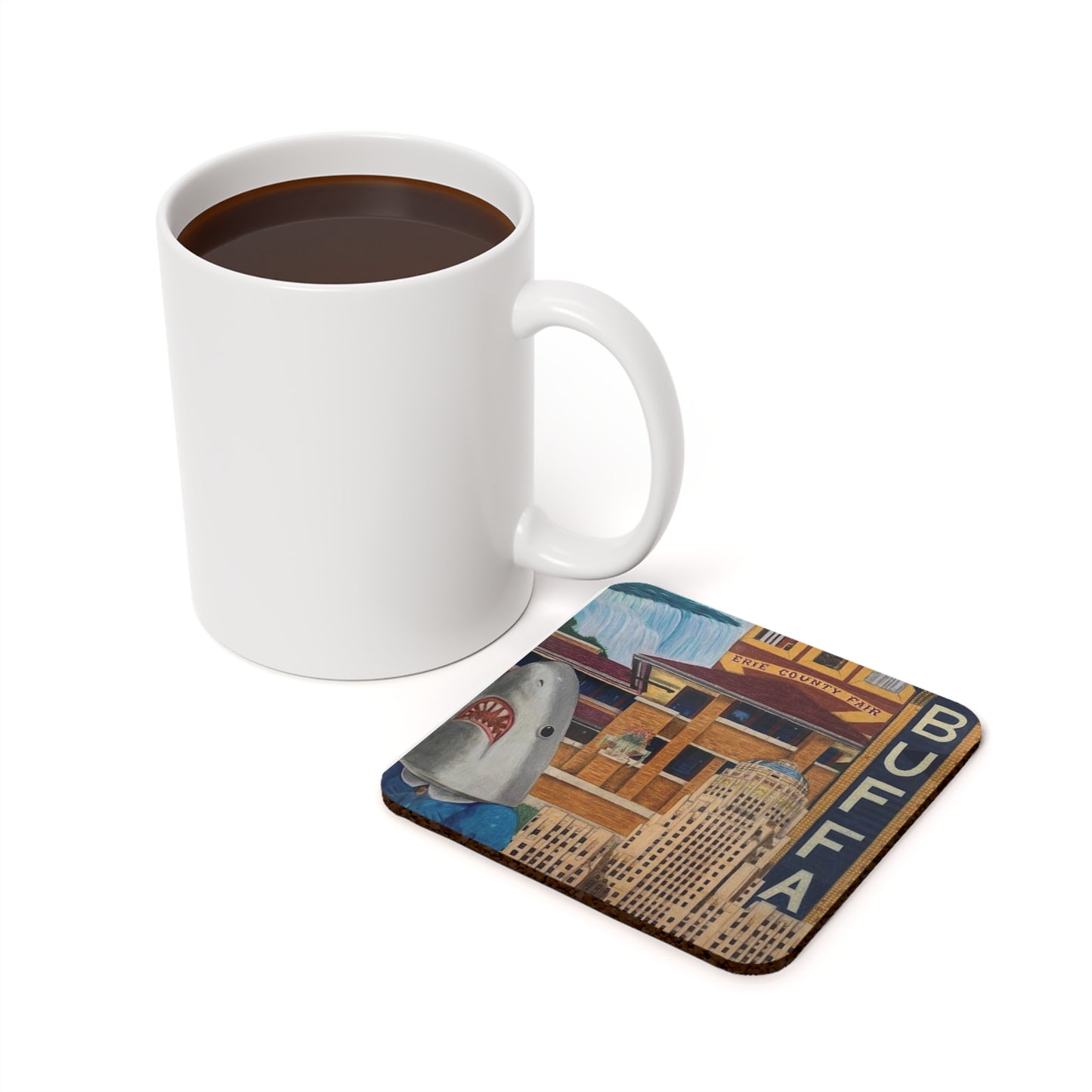 "The City" Cork Back Coaster